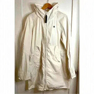 G Star  Raw Long White Coat Size Medium